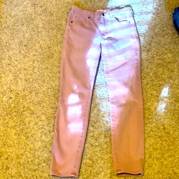 Madewell pink jeans high riser skinny skinny crop - Picture 4 of 9